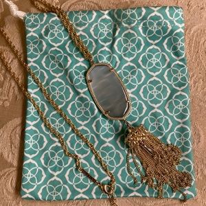 Kendra Scott Rayne necklace in gold/light grey